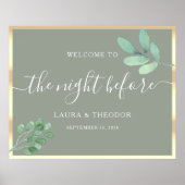 Salie groene repetitie diner poster (Voorkant)