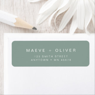 Salie Groene Retouradreslabel Moderne Minimalist Etiket