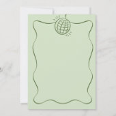 Salie Groene Retro Disco Proost 40e Verjaardag Kaart (Achterkant)