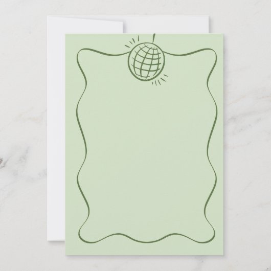 Salie Groene Retro Disco Proost 40e Verjaardag Kaart (Achterkant)