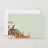 Salie groene roest blad boho bloemige bruiloft RSVP kaartje (Achterkant)