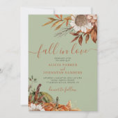 Salie groene roest bladeren boho bloemige herfst b kaart (Voorkant)