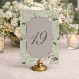 Salie Groene Roos Huwelijk Tafel Nummers 10–19 Kaart