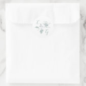 Salie Groene Roos Lijn Kunst Monogram Trouwen Ronde Sticker (Tas)