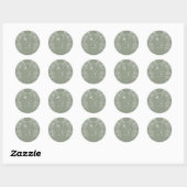 Salie Groene Roos Trouw Monogram Koppel Initialen Ronde Sticker (Vel)
