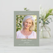 Salie Groene Rouherdenkingsfoto Bidskaarten (Staand voorkant)