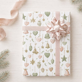 Salie groene roze kerst vakantiepatroon cadeaupapier