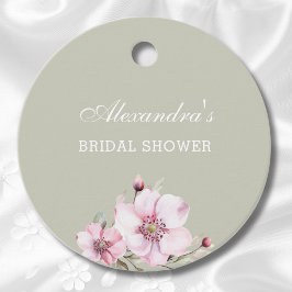 Salie Groene Roze Rozen Bruidsmeisjesfeest Dank Je Bedankjes Labels