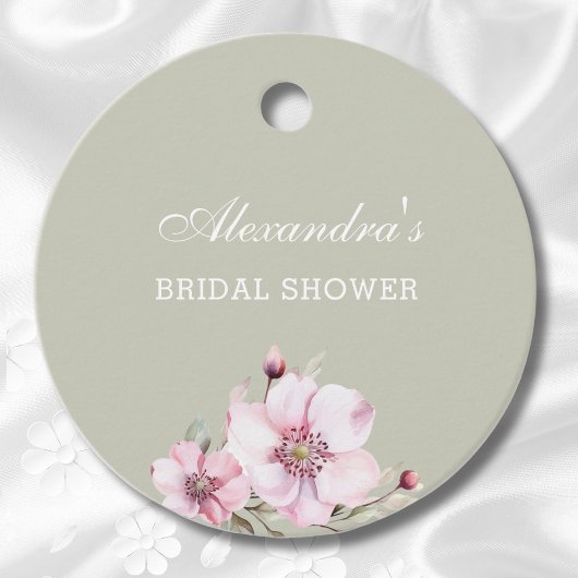 Salie Groene Roze Rozen Bruidsmeisjesfeest Dank Je Bedankjes Labels