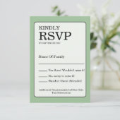 Salie Groene RSVP Kaart (Staand voorkant)