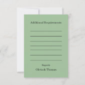 Salie Groene RSVP Kaart (Achterkant)