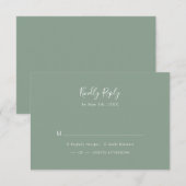 Salie Groene RSVP Kaart (Voorkant / Achterkant)