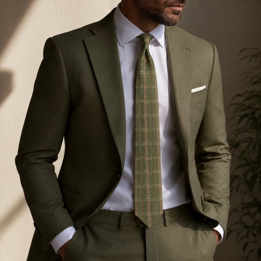 Salie Groene Ruitjes Plaid Stropdas