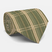 Salie Groene Ruitjes Plaid Stropdas (Opgerold)