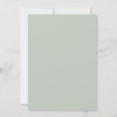 Salie Groene Rustgevende Bloemige Bruiloft Kaart (Achterkant)