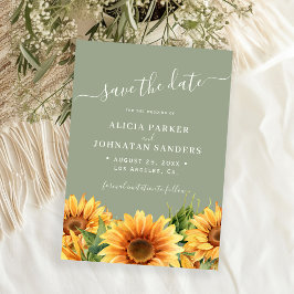 Salie groene rustieke boho bloemige zomerhuwelijk save the date