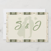 Salie Groene Rustieke Denim Bruiloft Save The Date (Achterkant)