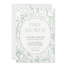 Salie Groene Safari Toile de Jouy Bruids Baby Show