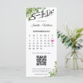Salie Groene Save The Date Foto Strip QR Huwelijk (Staand voorkant)
