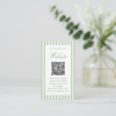 Salie Groene Scan Me QR Code Trouwwebsite  Informatiekaartje (Staand voorkant)