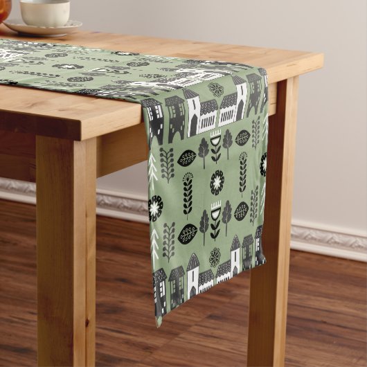 Salie Groene Scandi Huisdecoratie Medium Tafelloper (Voorbeeld)