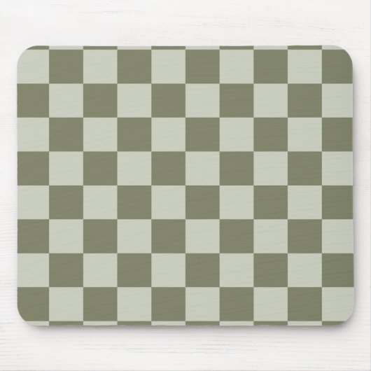 Salie Groene Schaakbord Muismat (Voorkant)