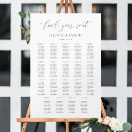 Salie Groene Script 19 tafels zitplaatsenkaart Poster