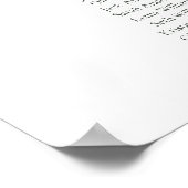 Salie Groene Script 19 tafels zitplaatsenkaart Poster (Hoek)