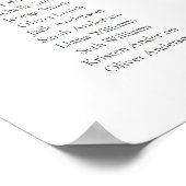 Salie Groene Script 20 tafel Zitplaats Chart Poster (Hoek)