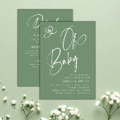 Salie Groene Script Baby Shower Kaart