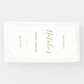 Salie Groene Script Bruidsborrel Welkomstbord Spandoek (Horizontaal)
