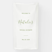 Salie Groene Script Bruidsborrel Welkomstbord Spandoek (Verticaal)