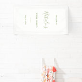 Salie Groene Script Bruidsborrel Welkomstbord Spandoek (Insitu)