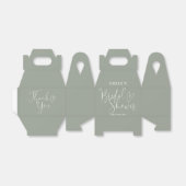 Salie Groene Script Calligrafie Bruidsdiner Bedankdoosjes (Uitgevouwen)