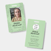 Salie groene script doula diensten badge (Voor- en achterkant)