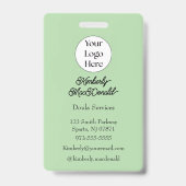 Salie groene script doula diensten badge (Achterkant)