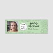 Salie groene script doula diensten naamplaatje (Voorkant)