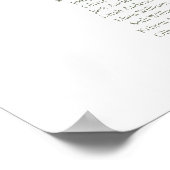 Salie Groene Script Elegant 14 Tafel Zitplaats Cha Poster (Hoek)
