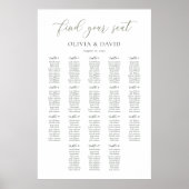 Salie Groene Script Elegante 18 Tafels Zitplaats C Poster (Voorkant)