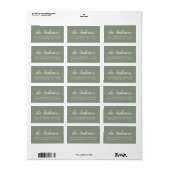 Salie Groene Script Familie Retouradres Label (Full Sheet)
