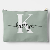 Salie Groene Script Monogram Etui (Achterkant)