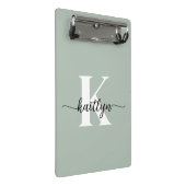 Salie Groene Script Monogram Mini Klembord (Schuin)
