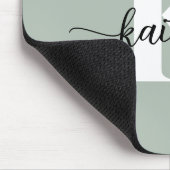 Salie Groene Script Monogram Muismat (Hoek)