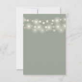 Salie Groene Script Snaar Lichtjes Bruiloft RSVP Kaartje (Achterkant)