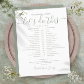 Salie Groene Script Trouwschema Tijdschema