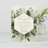 Salie Groene Serene Succulente Bruiloft Kaart (Staand voorkant)