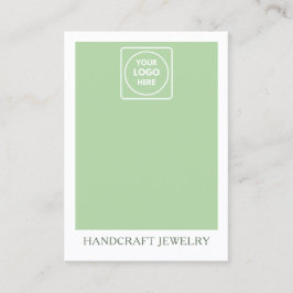 Salie groene sieraden displayhouder contactkaartje
