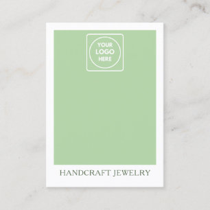 Salie groene sieraden displayhouder contactkaartje