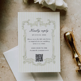 Salie Groene Sierlijst Trouw RSVP QR Code Informatiekaartje