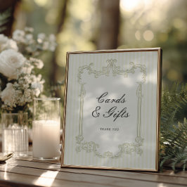 Salie Groene Sierlijst Trouwkaarten & Cadeaus Poster
